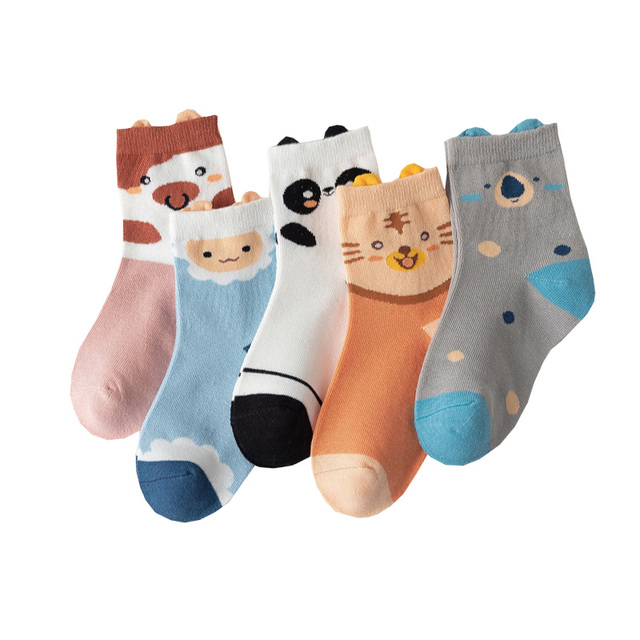 5pairs/lot Cute Cartoon Baby Girls Socks Winter Thicken Soft Kawaii Infant Toddler Socks Cotton Baby Boy Sports Socks for 1-12Y