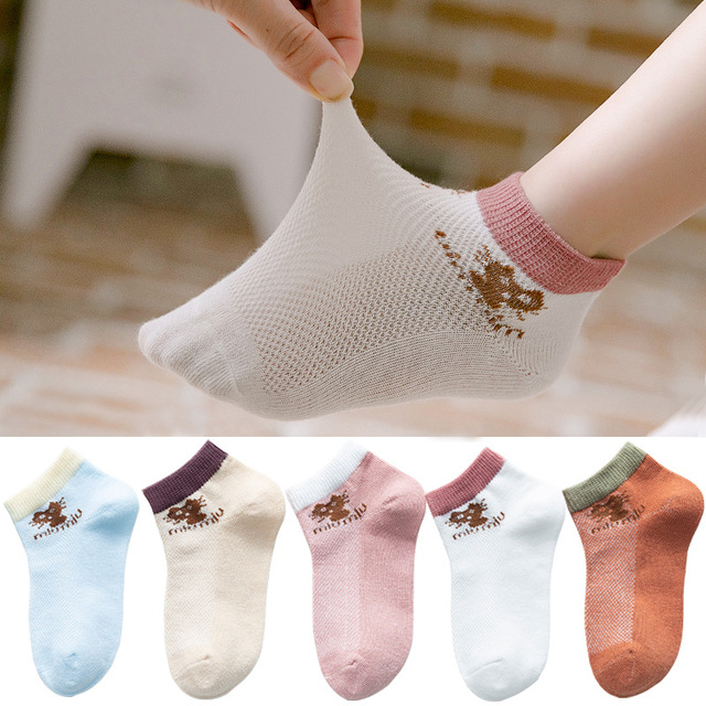 Soft Cotton Children Socks Cute Cartoon Casual Boys Socks Thin Mesh Summer 5pairs/lot Kids Socks Sport Baby Boy Socks 1-12 Years