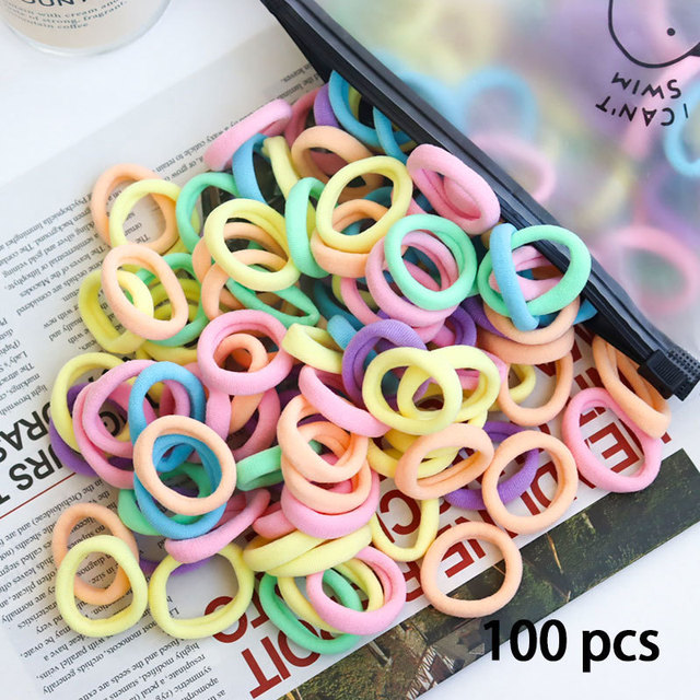 50/100pcs Colorful Girl Hairband Children Headband Small Elastic Hair Bands Scrunchy Baby Rubber Band Nylon Hair Accessories Toddler