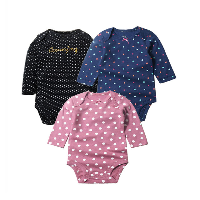 3/4/5pcs Baby Spring Autumn Outerwear Long Sleeve 100% Cotton Boys Girls Clothes Newborn 0-24 Months Clothes