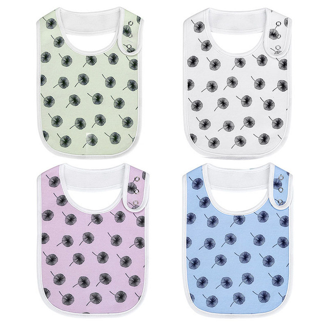 Fashion Newborn Cotton Bib Towel Digital Printing Baby Bibs Double Thick Absorbent Square Towel For Infant Babador