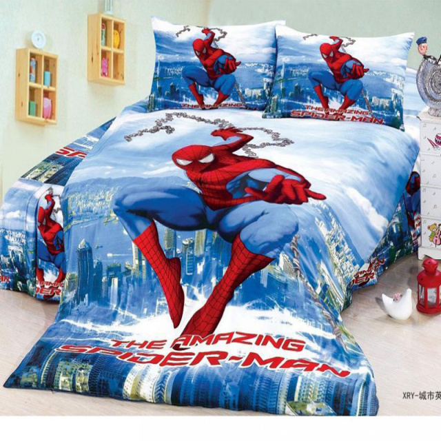 Disney Kids New Captain America The Avengers Spiderman Baby Bedding Set Twin Single Duvet Cover Pillowcase For Boys Children Gift