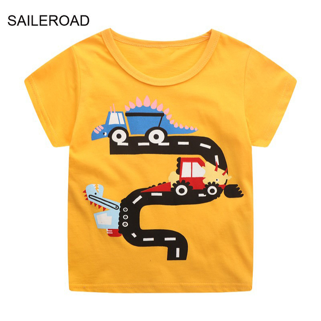 Seieroad Summer T-shirt Cotton Short Sleeve T-shirt Cartoon Dinosaur T-shirt Kids T-shirt Baby Girls Boys Kids Tops