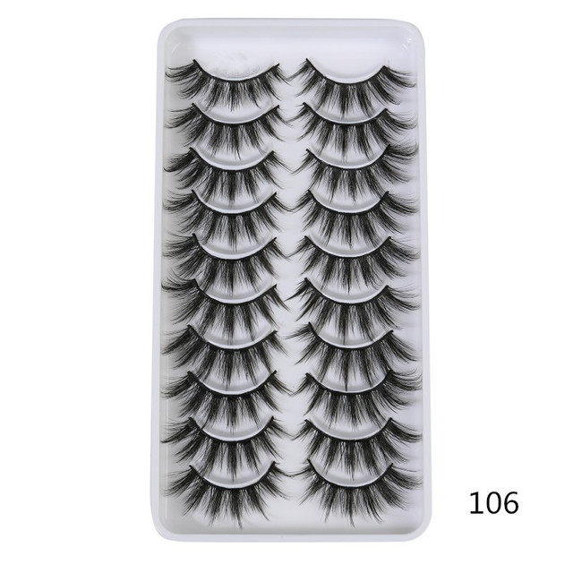 10 pairs of 3D false eyelashes, handmade, soft and hot, naturally, to create a perfect eye makeup, cross and thick