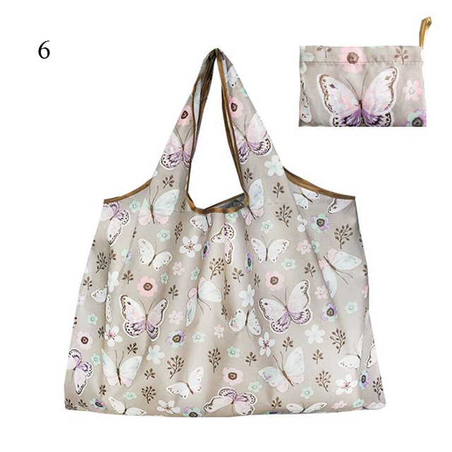 Environmental Shopping Bag Women Foldable Casual Handbag Floral Multifunctional Convenient Shopping Pouch Large Capacity Bag