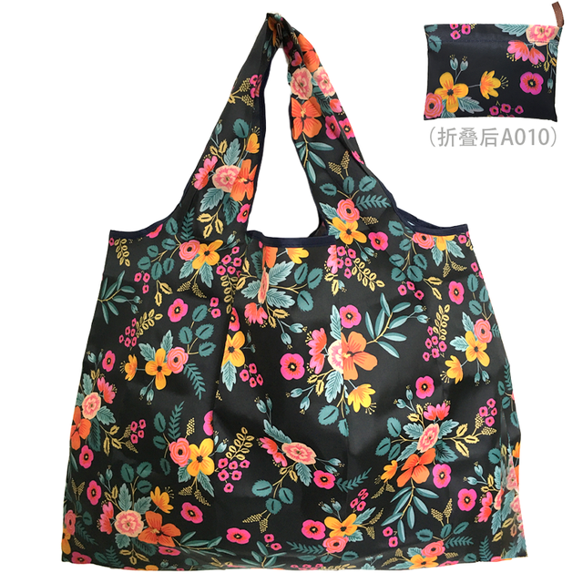 Reusable grocery bag shopping handbag animal flower beach cute gift bag vegetable fruit washable lightweight sturdy nylon hand