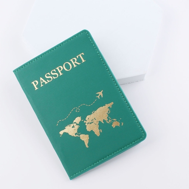 831A Simple Fashion Passport Holder World Map Thin Slim Personality Travel Wallet Gift PU Leather Card Holder Cover Unisex