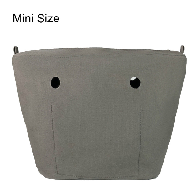 Classic Mini Size Waterproof Solid Canvas Insert Inner Liner Insert Zipper Pocket For Obag O Bag Silicone Handbag Bag