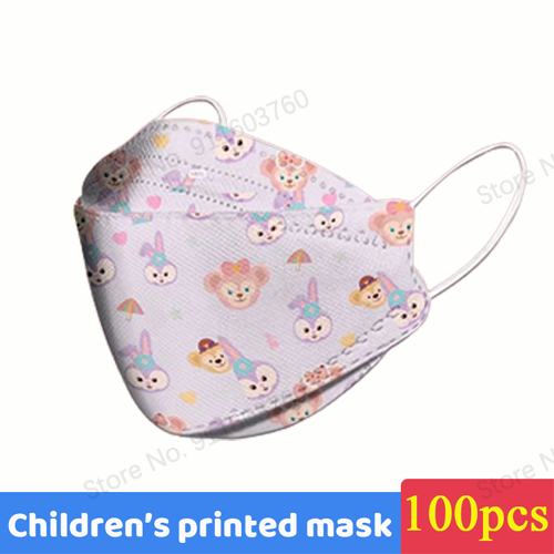 Disney Children KN95 Face Mask Anime Mickey Cartoon Cute 4-layers Breathable for 4-12 Years FFP2 Mouth Mascarillas 10pcs/bag