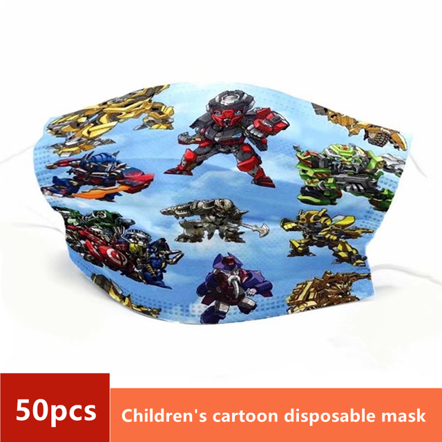 Disney Children's Mask Spider-Man Marvel Avengers Character Disposable Face Mask Cartoon Hero Pattern Lilo and Stitch Pixar Dust Cover