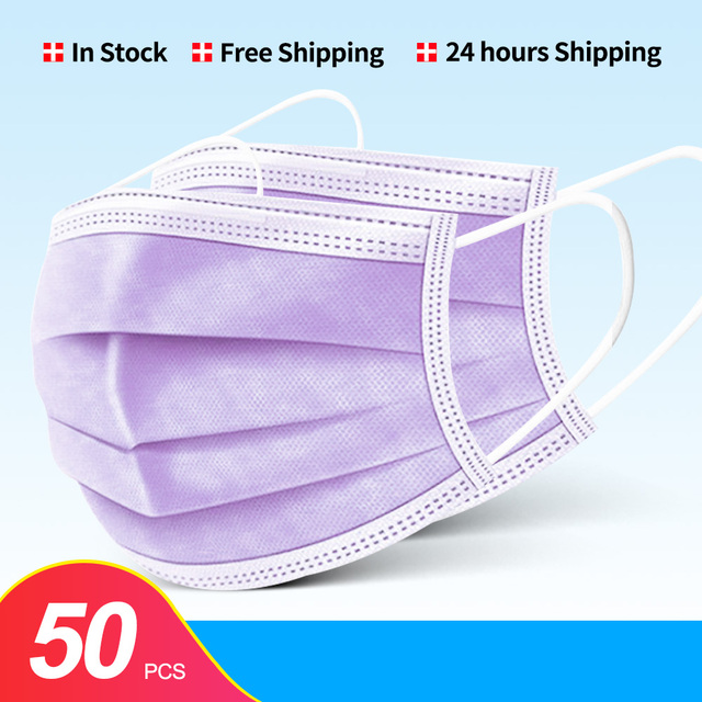 10-200pcs Disposable Face Mask 3 Ply Non-woven Mouth Mask Anti PM2.5 Dust Masks Elastic Earloop Respirator Mask Filter White Masken