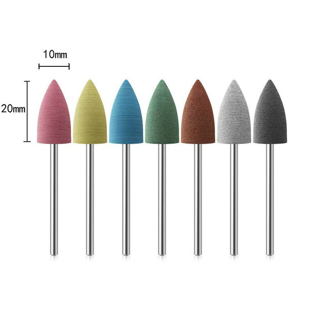 6pcs/set Rubber Silicon Nail Drill Grinding Cutter for Manicure Flexible Bit Polisher Machine Electric Nail File Art Tools