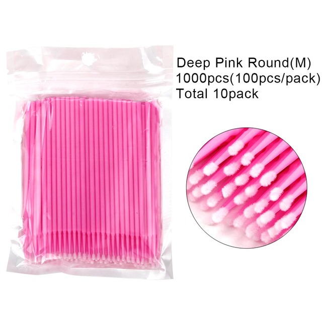 Eyelash Brush Set Cotton Swab Small Single Brush False Eyelashes Extension Cleaning 100/500/1000pcs