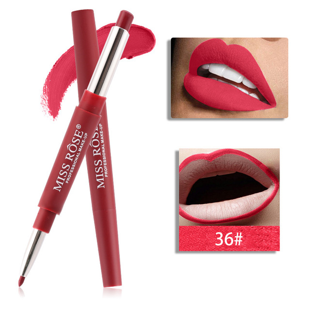 1pc Sexy 20 Color Double End Lip Makeup Lipstick Pen Waterproof Long Lasting Tint Lip Stick Beauty Matte Liner Pen Lipstick