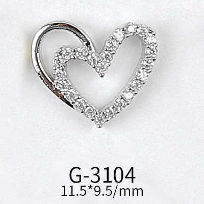 Net Red Nail Art Zircon Love Jewelry Series Candy Love LOVE Double Layer Three-dimensional Love Preservation G-3089