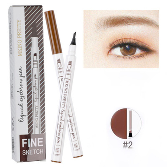 Four Heads Eyebrow Pencil Waterproof Sweat-proof Liquid Eyebrow Pencil Non-fading 4-fork Eyebrow Pencil Makeup TSLM1