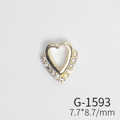 Japanese new style nail art, zircon jewelry, big diamond cross, love all-match real gold color nail art decorations tools