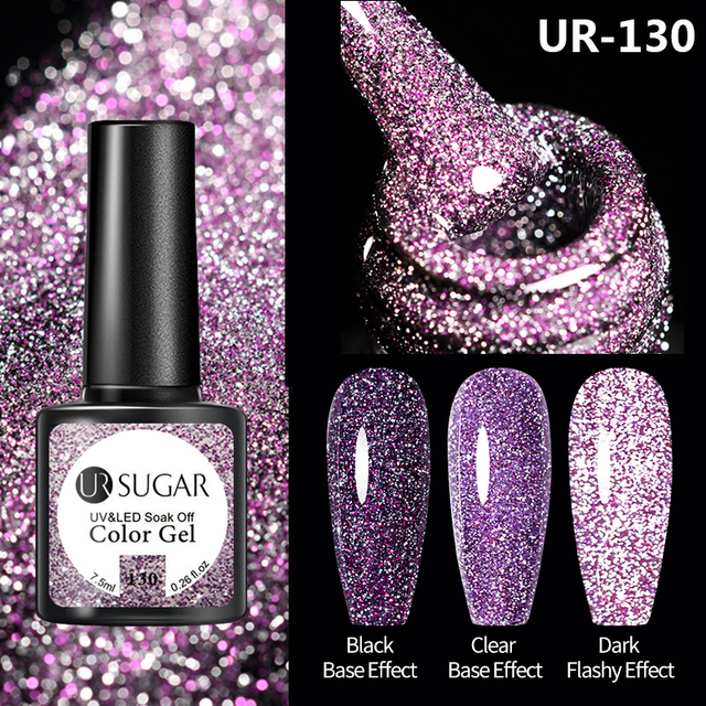 UR SUGAR 7.5ml Disco Reflective Cat Magnetic Gel Nail Polish Auroras Iridescent Glitter Sequins Soak Off Nails Art UV Varnish