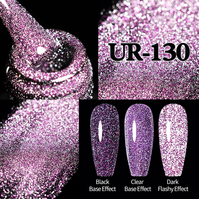 UR SUGAR Glitter Reflective Gel Nail Polish Shiny Rose Red Twilight UV LED Gel Varnish Soak Off Nail Gel Nails for Manicure