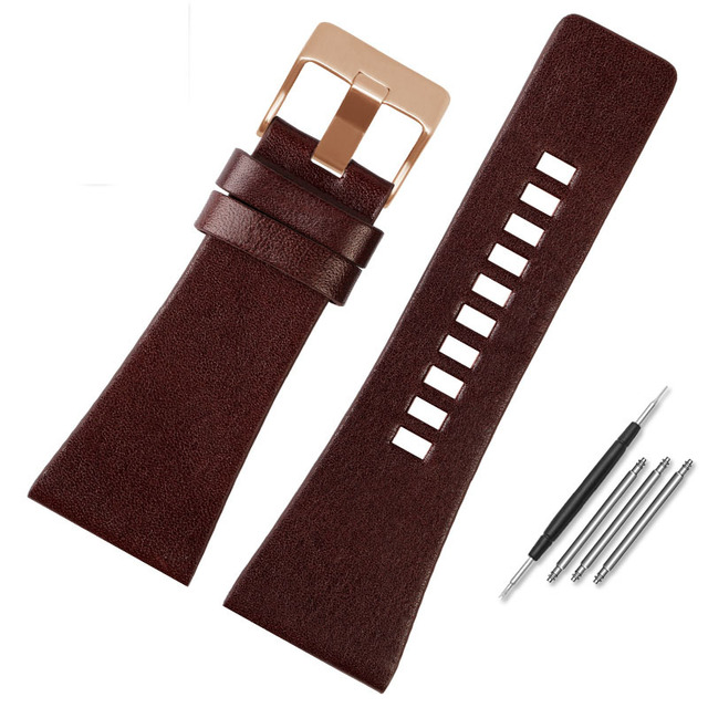 Genuine Leather Watchband for Diesel DZ7396DZ1206 DZ1399 DZ1405 Watch Band Litchi Grain 22 24 26 27 28 30 32 34mm Strap Bracelet