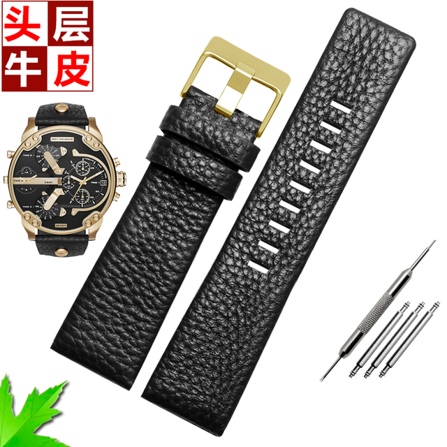 Genuine Leather Watch Strap for Diesel Watch DZ7257 1657 4323 7314 7313 7371 Straps 22 24 26 27 28 30mm Black Brown White