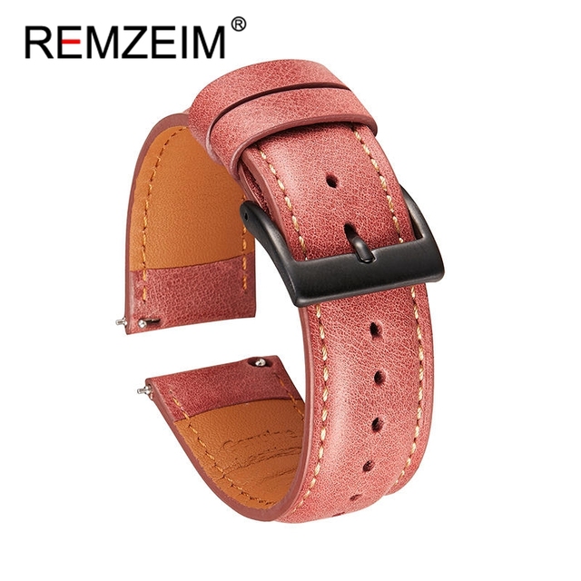 Calf leather watch strap 20mm 22mm quick release watchband for women men watch accessories solid buckle blue red green