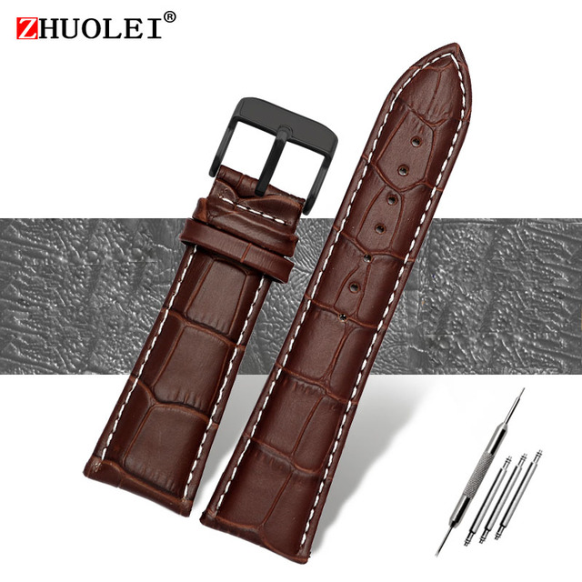 Watch Strap 23mm 24mm 26mm 28mm Big Width Black Brown Mens Crocodile Genuine Leather Watch Strap Band Bracelets Free Shipping
