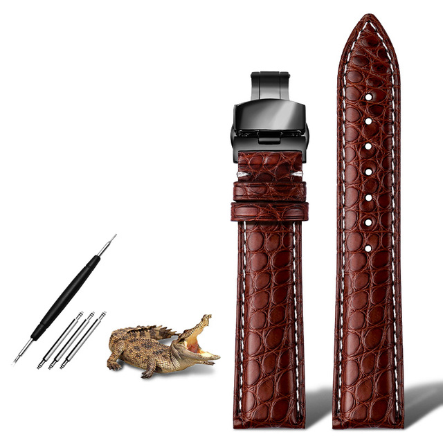 Genuine crocodile watch strap 18mm 19mm 20mm 21mm 22mm 24mm watchband man watch band crocodile skin leather bracelet belts