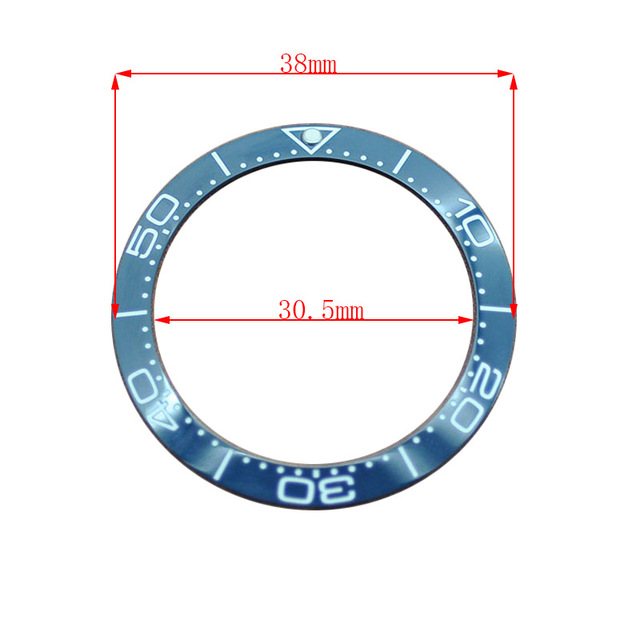 38mm ceramic bezel GMT and diving watch insert for 40mm men's watch watches replacement watch accessories simple dial watch bezel insert