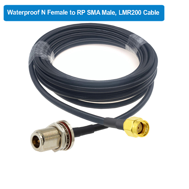 LMR200 RP-SMA Male to N Female Bulkhead Low Loss Coax Cable RF Extension Jumper for 4G LTE Wireless Router Gateway Celluloradio