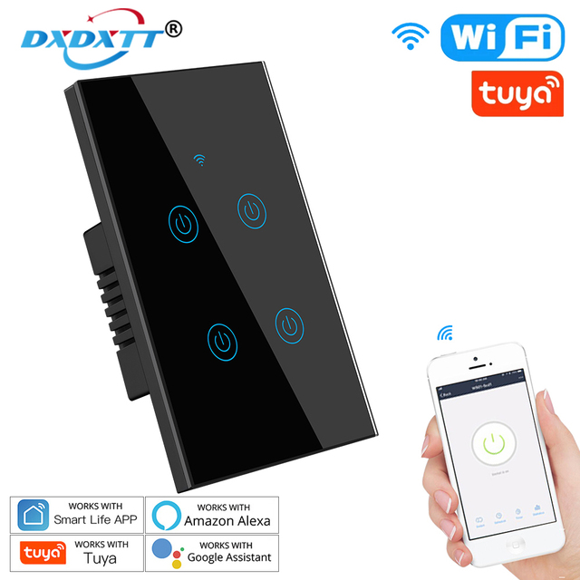 Tuya Smart Wifi Switch With Touch Life Smart Switch EU/UK/US/Brazil 220V Standard With Alexa Google Home Need Neutral