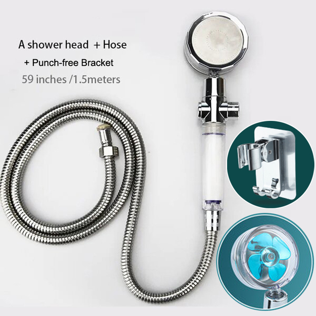 High Pressure Water Saving Flow Pressurized Shower Head 360 Degree Rotating Adjustable ABS Hose Bathroom Accessories Shower Set