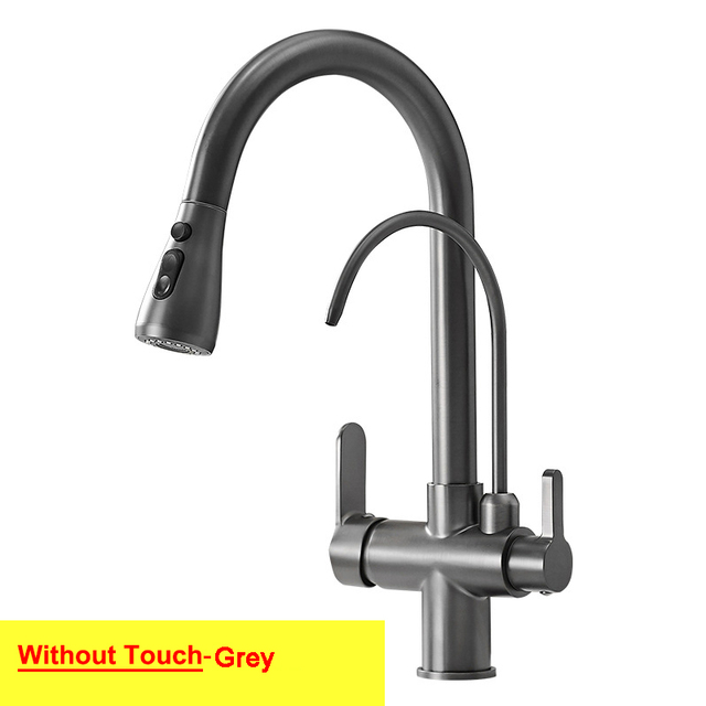 Hot Cold Touch Filter Kitchen Faucets With Sprayer Pull Down Brass Kitchen Mixer Tap Sensitive Smart Sensor Touch Kitchen Faucet