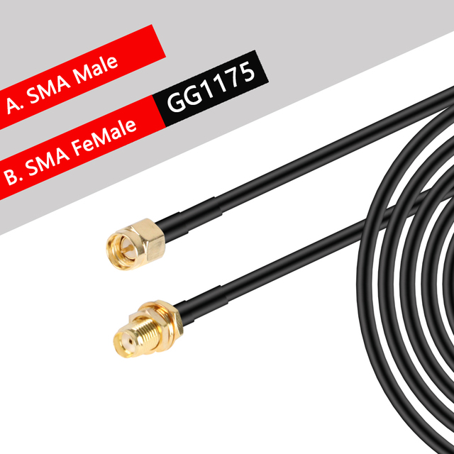 2m 5m 10m 20m SMA Male to SMA Male RG58 50ohm Coaxial Cable SMA Plug WiFi Antenna Extension Cable Connector Pigtail Adapter