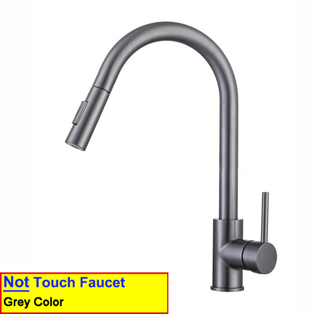 Touch On Kitchen Faucet With Pull Down Sprayer, Touch On Kitchen Sink Stainless Steel Faucet Hot Cold Sensor Kitchen Mixer Tap