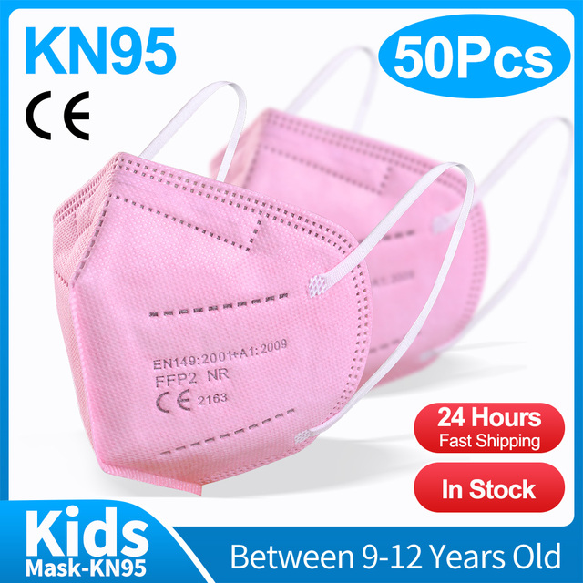 10-50pcs KN95 Mask N95MASK ffp2mask 9-12 years for children ffp2 mascarillas fpp2 niños homologadas negras masques organization ffpp2