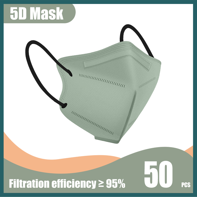 Morandi FFP2 5D Mask KN95 Mascarilla FPP2 homology ada Adult Face Mask 5 Layers Respirator Filter Colorful ffp2masque Protection Mask