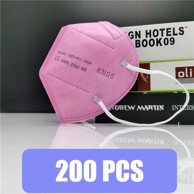 10-200pcs FFP2 Mascarillas CE Black Mask KN95 Mask 5 Layers Face Mask KN95 Pink Respirator Filter Adult KN95 Filter ffp2mascarillas