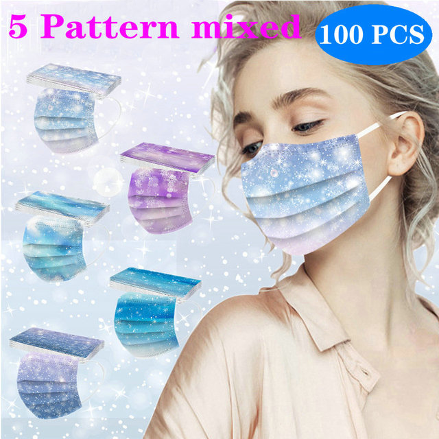 Adult Face Mask Disposable Mask 3 Layer Butterfly Flower Fashion Women Mouth Mascherine Mascarilla Masque