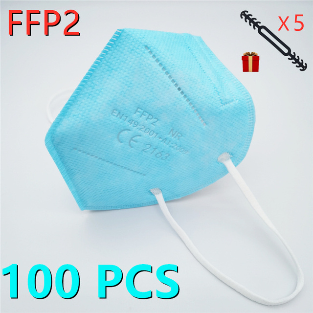 10-100pcs FFP2 Mascarillas Black Adult ffp2fan Approved Colors Respiratory fpp2 Face Mask Mascherine ffpp2 CE Fast Delivery