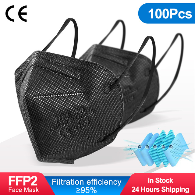 5-100pcs FPP2 Approved Protective ffp2mask FFP2 Mascarillas Negras 5 Layers Reusable KN95 Mask ffp2 mascarillas certificadas