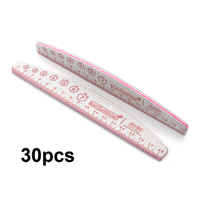 20/30/50/75/84pcs Gray Professional Nail Files 80 100 150 180 240 320 Nail Art Tools Clock Marker Mark Pattern