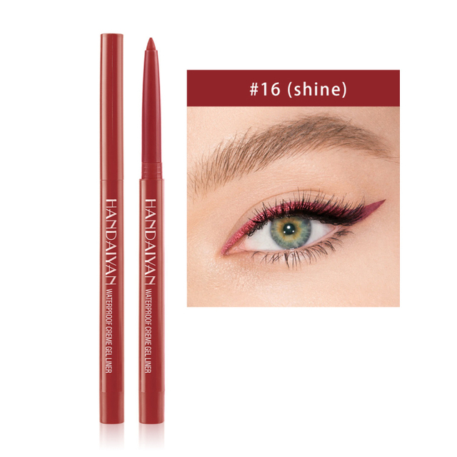 Diamond Glitter Eyeshadow Eye Liner Gel Pencil Makeup Liner Long Lasting Matte Pink Silkworm Champagne Gold Eyeliner Pen