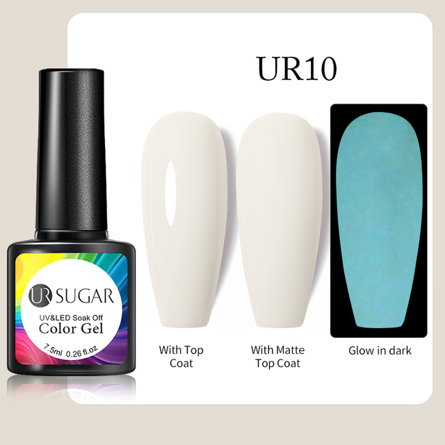 UR SUGAR Thermal Luminous UV Gel Nail Polish 2 in 1 Color Change Glow in the Dark Nail Art Design Varnish Soak Off Manicure