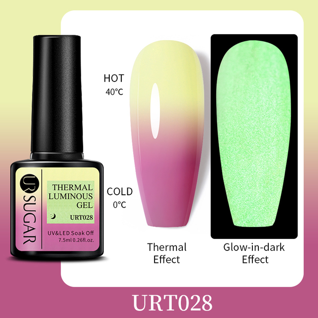 ur sugar 7.5ml neon luminous gel nail polish green fluorescent glow in the dark semi permanent soak off uv gel nail art varnish