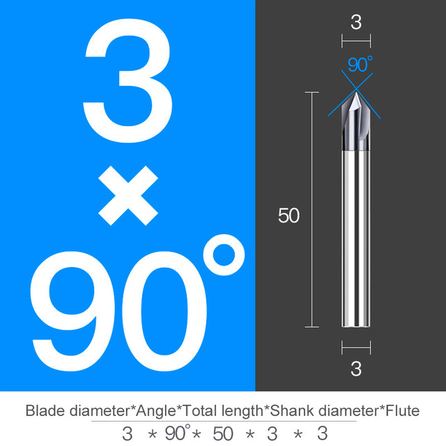 Chamfer Milling Cutter Carbide Angle Anti Chamfer End Mill Deburring V Grove Router 60 90 120 Degree 2 3 Flutes