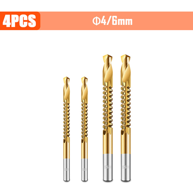 3/4/5/6pcs Cobalt Drill Bit Spiral Screw Metric Composite Tap Drill Bits Drill Polishing Woodworking HSS Twist Drilling Tools