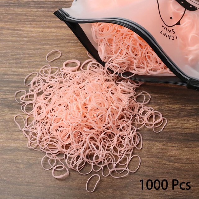 1000pcs Disposable Rubber Band Hairband For Kids Ponytail Hair Ties Colorful Elastic Hair Bands Baby Hair Accessories