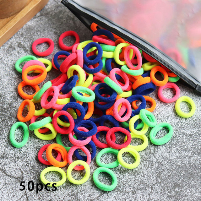 Toddler Hair Bands Baby Girl Children Headbands Colorful Elastic Hair Tie Nylon Scrunchie Hair Rope 50/100pcs Hair Accessories