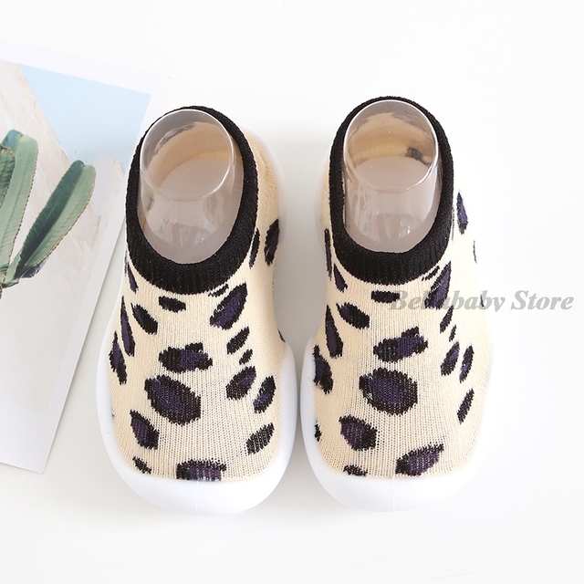 Leopard White Baby Shoes Fashion Unisex Spring Baby Floor Shoes Non-slip Soft Baby Booties Infant Shoes Plaid Cartoon Casual Shoes